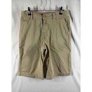 Nautica Khaki Tan Boys Size 16 Shorts Canvas 12" Inseam Casual Cotton Chino